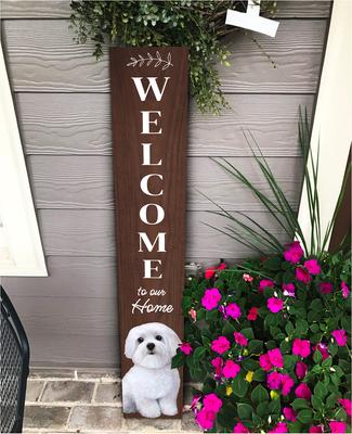 Show full view: E&S PETS Maltese Wooden Welcome Sign slide 4 of 6