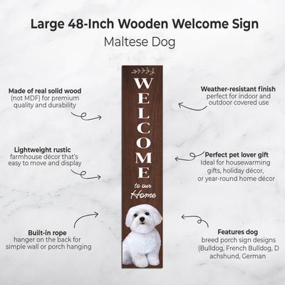 Show full view: E&S PETS Maltese Wooden Welcome Sign slide 2 of 6