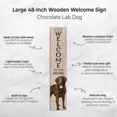 Show full view: E&S PETS Chocolate Lab Wooden Welcome Sign slide 2 of 6