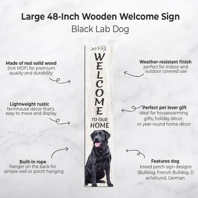 Show full view: E&S PETS Black Lab Wooden Welcome Sign slide 2 of 6