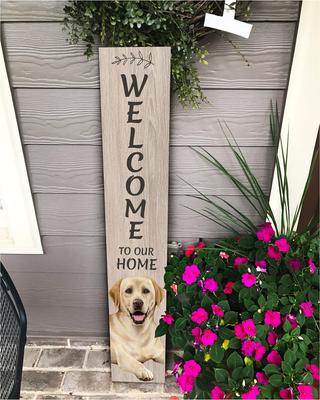 Show full view: E&S PETS Yellow Lab Wooden Welcome Sign slide 4 of 6