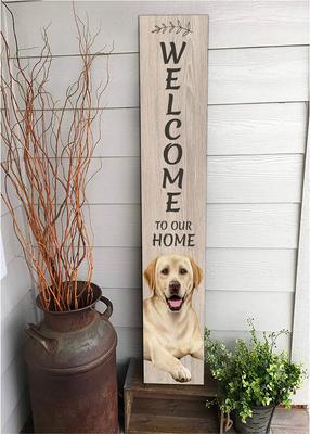 Show full view: E&S PETS Yellow Lab Wooden Welcome Sign slide 5 of 6