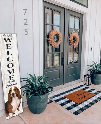 Show full view: E&S PETS Basset Wooden Welcome Sign slide 3 of 6
