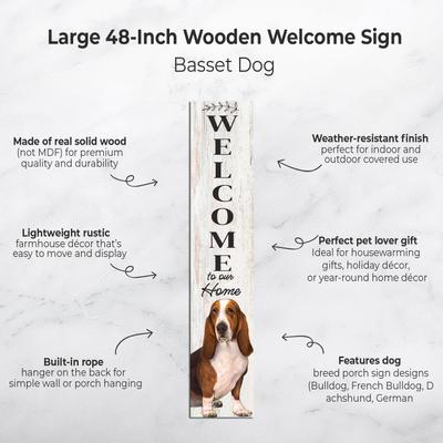Show full view: E&S PETS Basset Wooden Welcome Sign slide 2 of 6