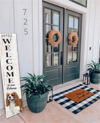 Show full view: E&S PETS King Charles Cavalier Wooden Welcome Sign slide 3 of 6