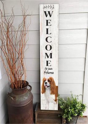 Show full view: E&S PETS King Charles Cavalier Wooden Welcome Sign slide 5 of 6
