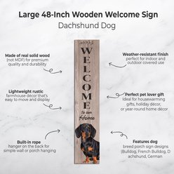 E&S PETS Dachshund Wooden Welcome Sign, Black slide 2 of 6