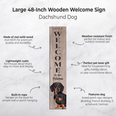 Show full view: E&S PETS Dachshund Wooden Welcome Sign, Black slide 2 of 6