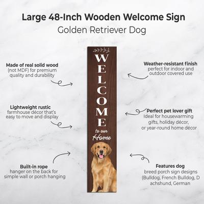 Show full view: E&S PETS Golden Retriever Wooden Welcome Sign slide 2 of 7