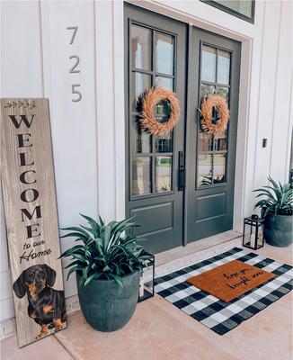 Show full view: E&S PETS Dachshund Wooden Welcome Sign, Black slide 3 of 6