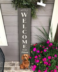 E&S PETS Dachshund Wooden Welcome Sign, Red slide 2 of 6