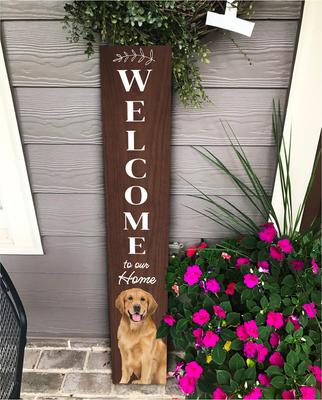 Show full view: E&S PETS Golden Retriever Wooden Welcome Sign slide 4 of 7