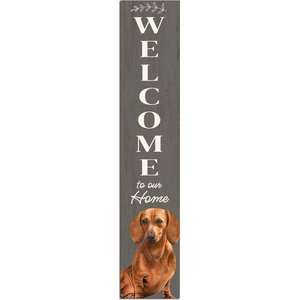 E&S PETS Dachshund Wooden Welcome Sign, Red