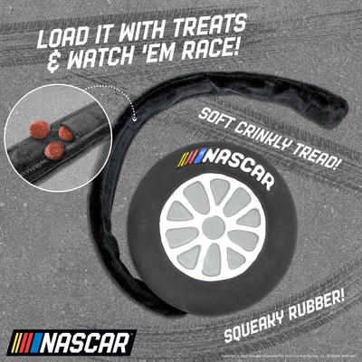 Show full view: NASCAR Race Car Tire Squeaky Treat Dispensing Dog Toy slide 2 of 6