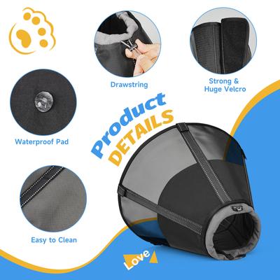 Show full view: Supet Adjustable Dog Recovery Cone Collar, X-Small: 9.5 to 11.5-in neck slide 4 of 10
