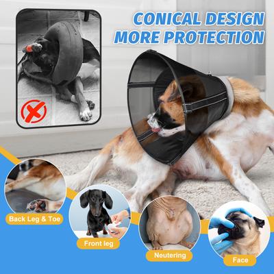Show full view: Supet Adjustable Dog Recovery Cone Collar, X-Small: 9.5 to 11.5-in neck slide 5 of 10