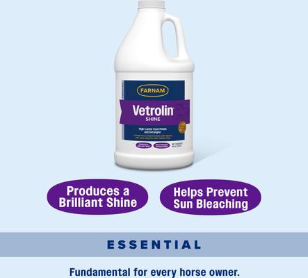 Show full view: Farnam Vetrolin Shine High-Luster Dog & Horse Coat Polish & Conditioner, 64-oz bottle slide 5 of 11