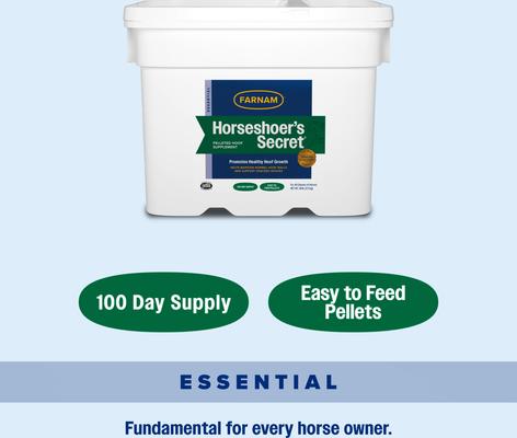 Show full view: Farnam Horseshoer's Secret Pelleted Hoof Supplement, 38-lb bucket, 100 Day Supply slide 8 of 9
