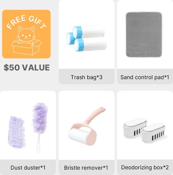 Show full view: Aoruefar Open-Top Smart Self Cleaning Cat Litter Box Bundle slide 9 of 9