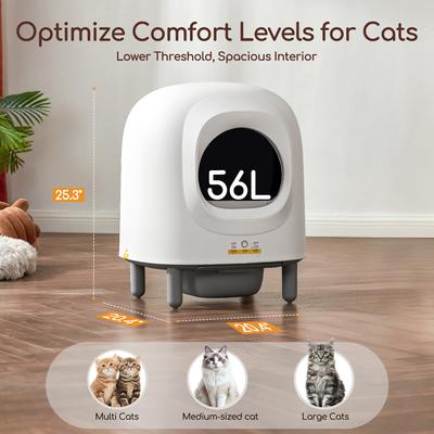 Show full view: Aoruefar Smart Robot Cat Litter Box, White slide 2 of 8