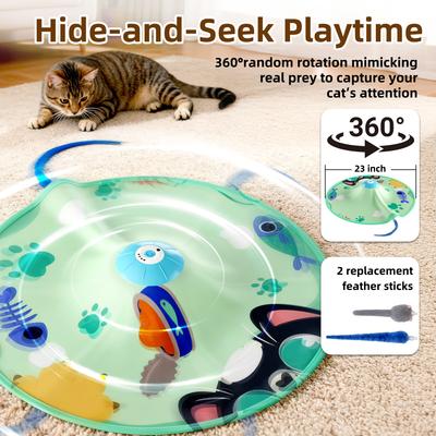 Show full view: Casfuy Rechargeable 4 Speed Interactive Hide & Seek with Moving Mouse & Furry Tail Cat Toy slide 6 of 8