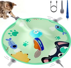 Casfuy Rechargeable 4 Speed Interactive Hide & Seek with Moving Mouse & Furry Tail Cat Toy