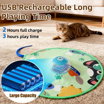 Show full view: Casfuy Rechargeable 4 Speed Interactive Hide & Seek with Moving Mouse & Furry Tail Cat Toy slide 3 of 8