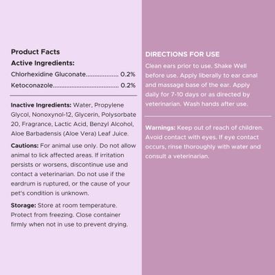 Show full view: Chew + Heal Advanced Antiseptic Otic Chlorhexidine Ear Flush for Dogs, 12-fl oz bottle slide 8 of 11