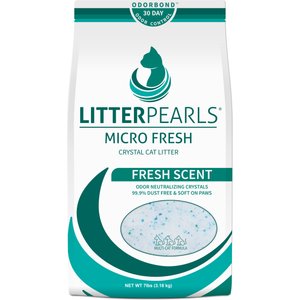 Litter Pearls Micro Fresh Scented Non-Clumping Crystal Cat Litter with Odorbond, 7-lb bag