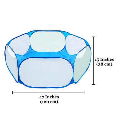 Show full view: SunGrow Foldable Indoor Guinea Pig & Kitten Ball Pit Playpen Portable Pop-Up Tent for Small Pet, Blue slide 7 of 8