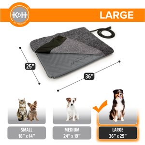K&H Pet Products Lectro-Soft Outdoor Heated Pad, Gray, Large