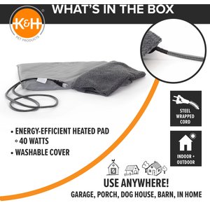 K&H Pet Products Lectro-Soft Outdoor Heated Pad, Gray, Medium