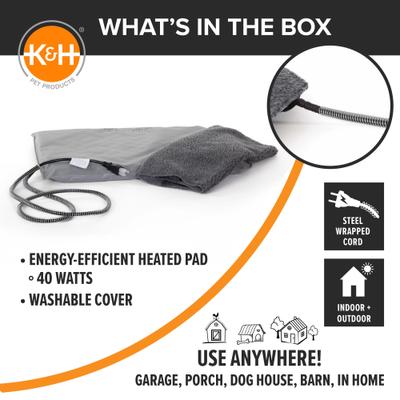 Show full view: K&H Pet Products Lectro-Soft Outdoor Heated Pad, Gray, Medium slide 8 of 12