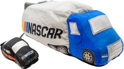 NASCAR Race Car Hauler Semi Truck with Nesting Race Car Squeaky Tug Dog Toy