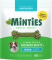 Minties Medium Mint Flavored Dental Treats for Dogs, 25-50 lbs, 32-oz, 40 count