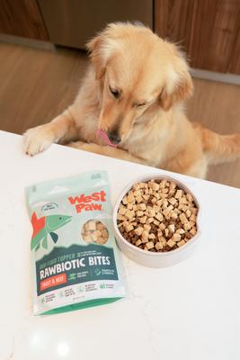 Show full view: West Paw Trout & Beef Rawbiotic Bites Digestive Health High Protein Dog Food Topper, 6.4-oz bag slide 4 of 11
