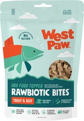 West Paw Trout & Beef Rawbiotic Bites Digestive Health High Protein Dog Food Topper, 6.4-oz bag