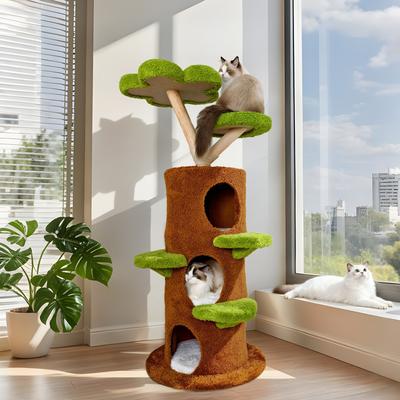 Show full view: Wisfor Multi-Level 58-in Modern Cat Tree & Condo, Green slide 3 of 9