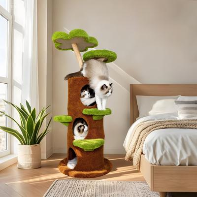 Show full view: Wisfor Multi-Level 58-in Modern Cat Tree & Condo, Green slide 2 of 9