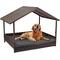 Show in main carousel: Heeyoo Elevated Wicker Dog House with Canopy, Grey, 48 x 31.8 x 37-in, Grey, 48 x 31.8 x 37-in slide 1 of 8