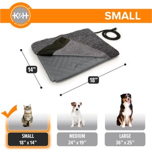 K&H Pet Products Lectro-Soft Outdoor Heated Pad, Gray, Small