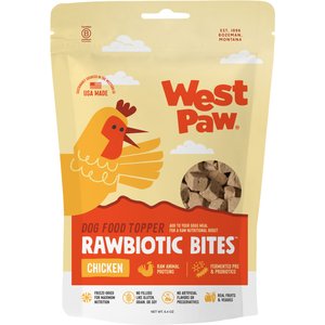West Paw Chicken Rawbiotic Bites Digestive Health High Protein Dog Food Topper, 6.4-oz bag