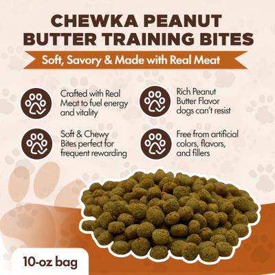 Show full view: Scoochie Pet Chewka Real Meat Peanut Butter Flavor Training Bites Dog Treats, 10-oz bag slide 4 of 7