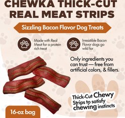 Scoochie Pet Chewka Thick-Cut Real Meat Strips Sizzling Bacon Flavor Dog Treats, 16-oz bag slide 2 of 6