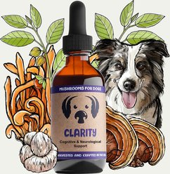 MycoDog Clarity Mushroom Extract & Adaptogen Blend Calming + Cognitive Liquid Supplement for Dogs, 2-oz bottle