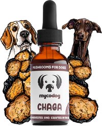 MycoDog Chaga Mushroom Extract Immune + Antioxidant Liquid Supplement Support for Dogs, 1-fl oz bottle