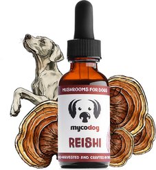 MycoDog Reishi Mushroom Extract Longevity + Calming Liquid Supplement for Dogs, 1-fl oz bottle