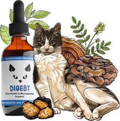 MycoCat Digest Mushroom Extract & Adaptogen Blend Gut Health + Digestive Liquid Supplement for Cats, 2-oz bottle slide 1 of 5
