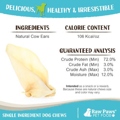 Show full view: Raw Paws Natural Cow Ears Dog Chews, 5 count slide 5 of 8