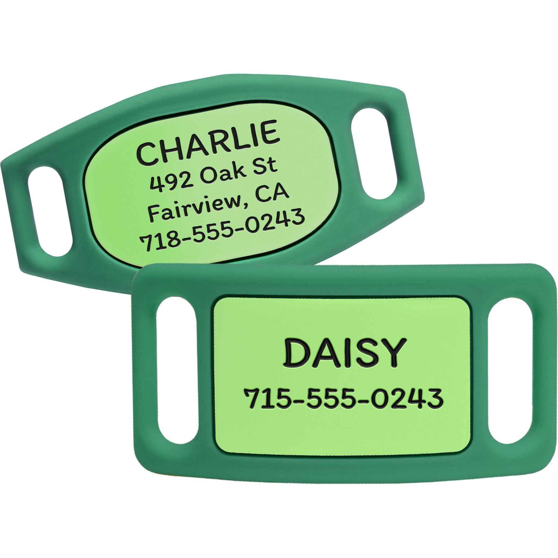 GoTags Engraved Silent Silicone Personalized Dog & Cat ID Tag, Hunter Green, X-Small